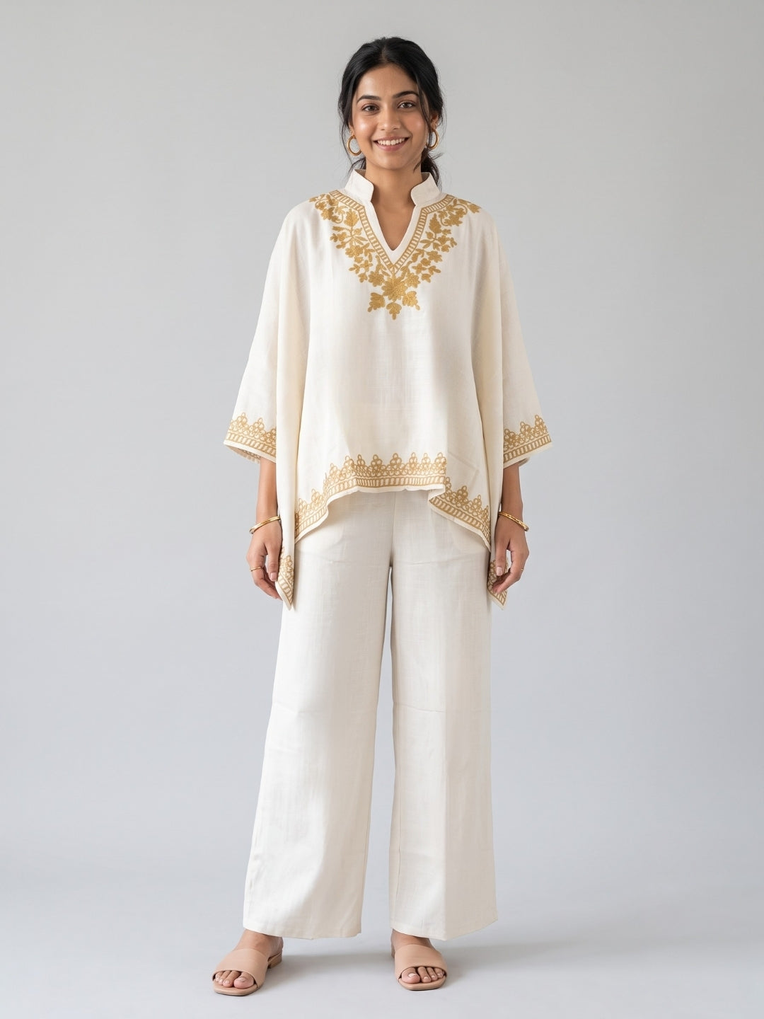 AUERLIAN THREADWORK KAFTAN CO-ORD SET