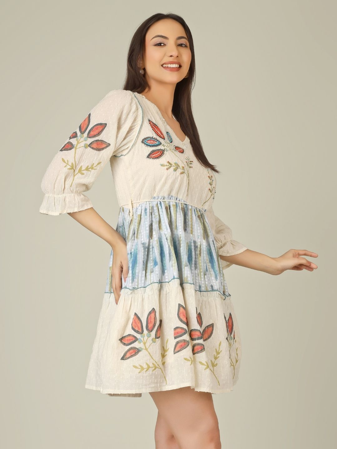 Coral Leaf Kurti