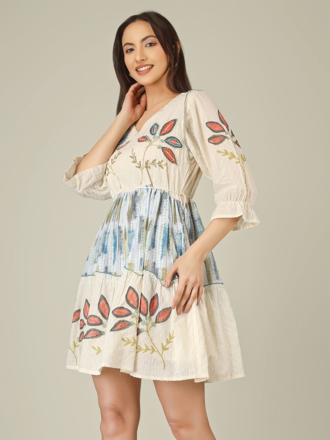 Coral Leaf Kurti