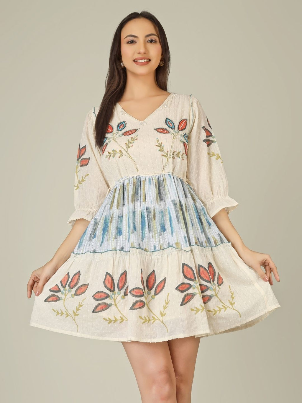 Coral Leaf Kurti