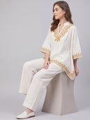 AUERLIAN THREADWORK KAFTAN CO-ORD SET