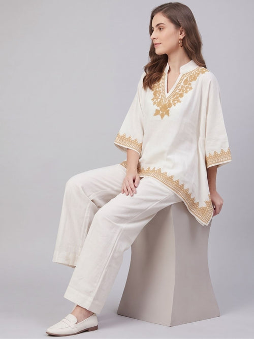 AUERLIAN THREADWORK KAFTAN CO-ORD SET