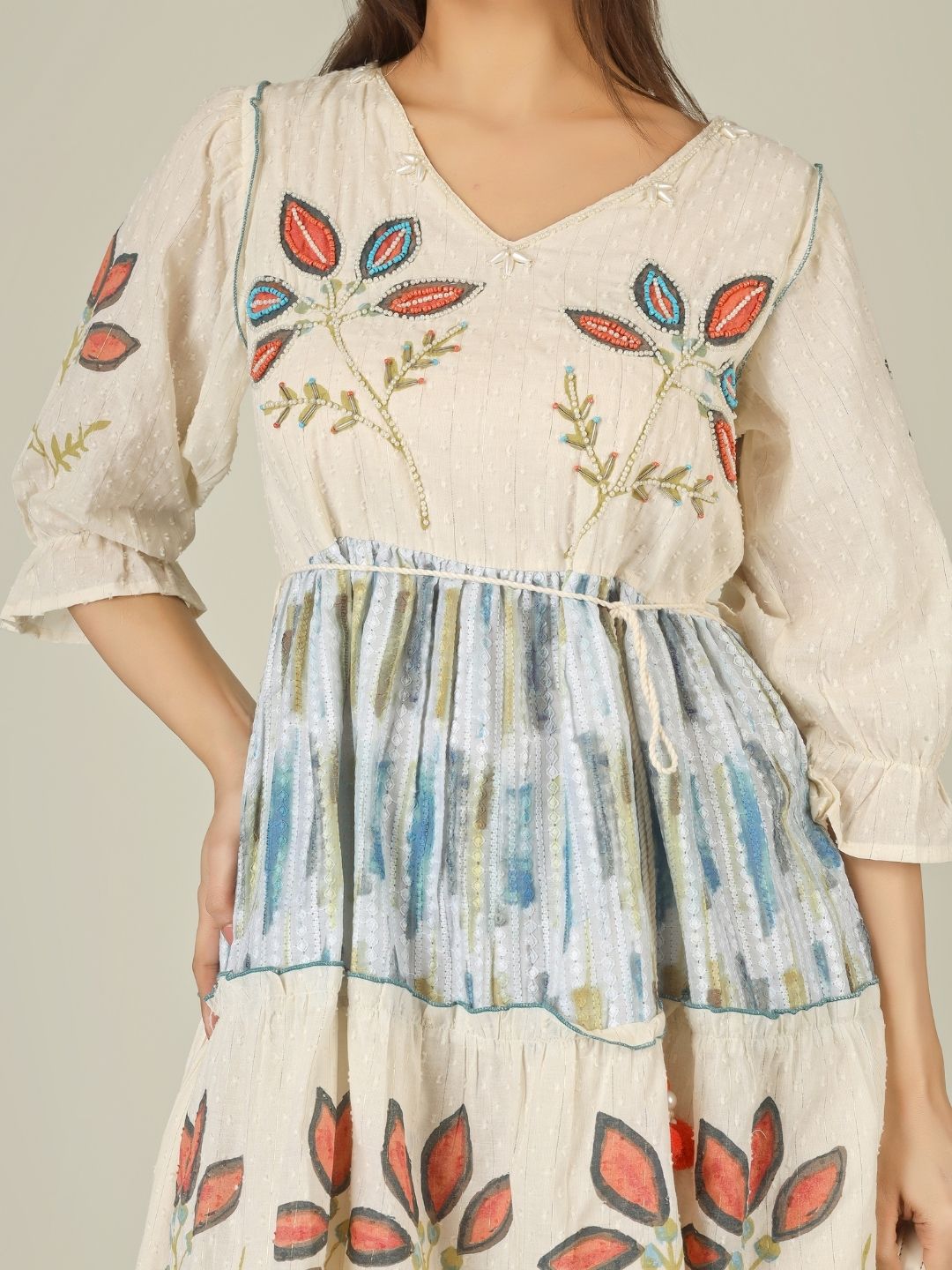 Coral Leaf Kurti
