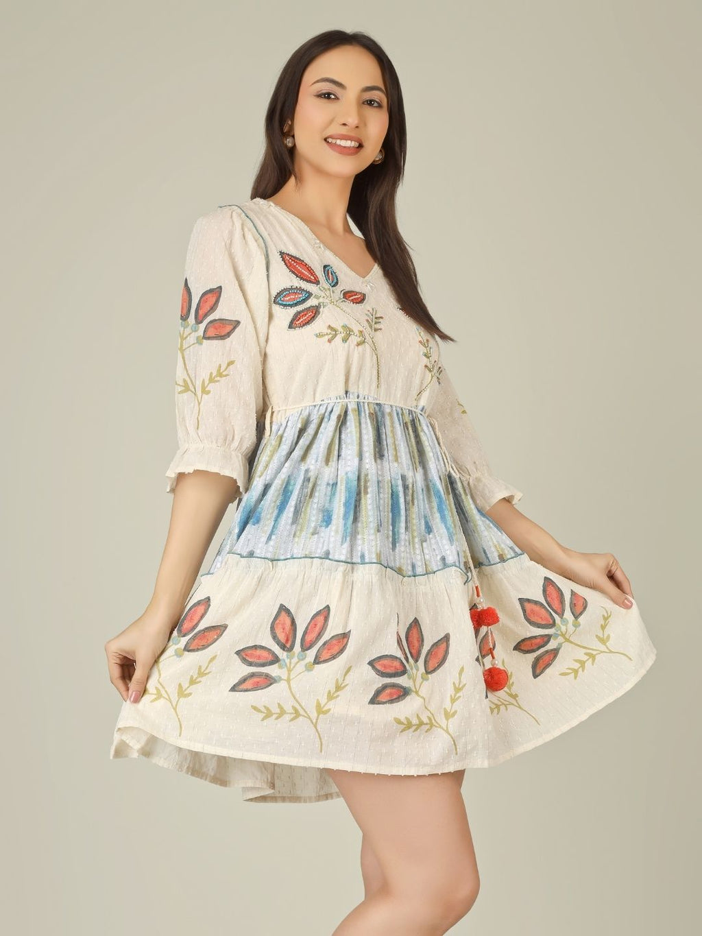 Coral Leaf Kurti