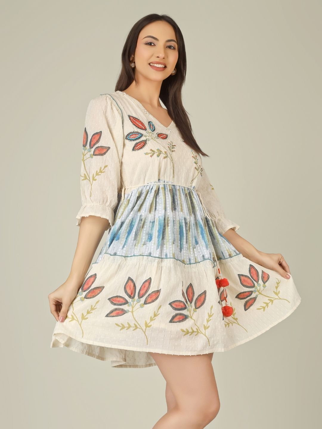 Coral Leaf Kurti