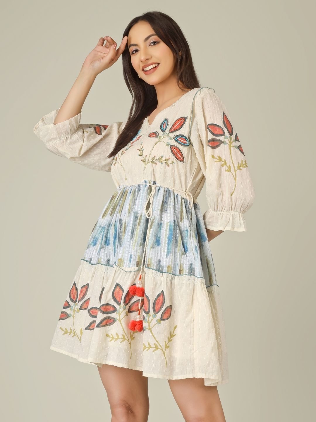 Coral Leaf Kurti