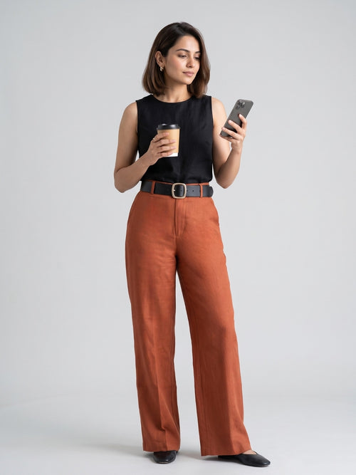 CLASSIC BELTED WIDE LEG TROUSER