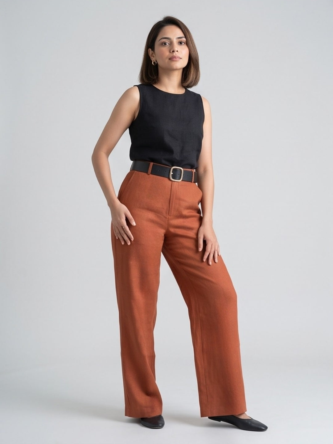 CLASSIC BELTED WIDE LEG TROUSER