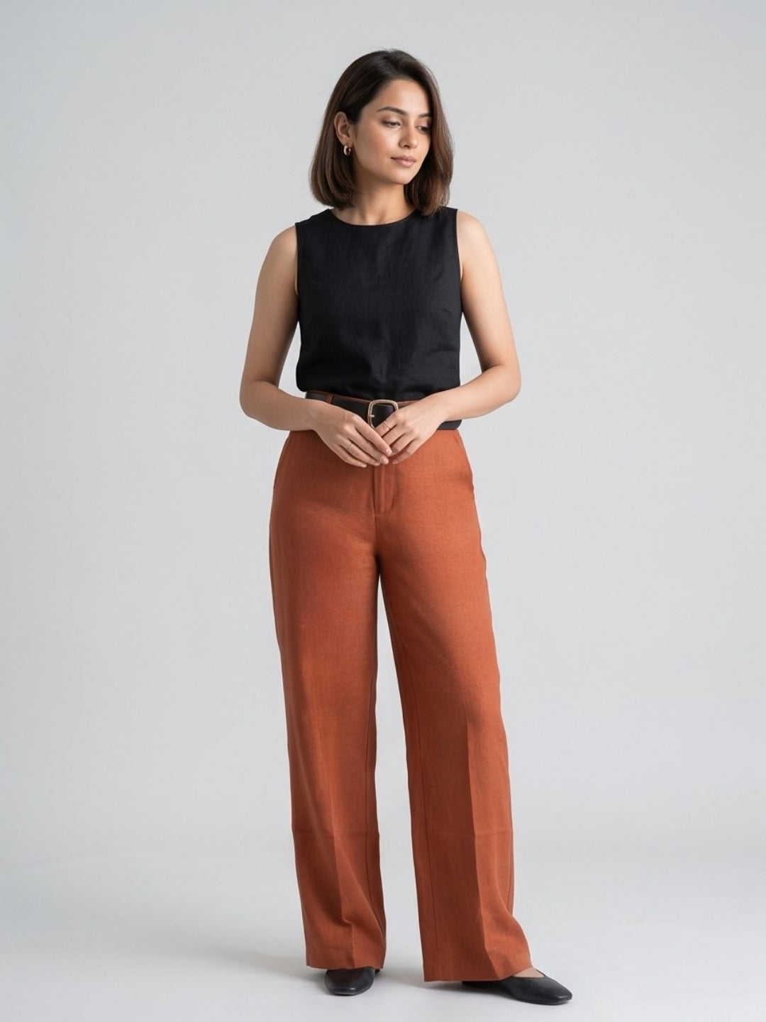 CLASSIC BELTED WIDE LEG TROUSER