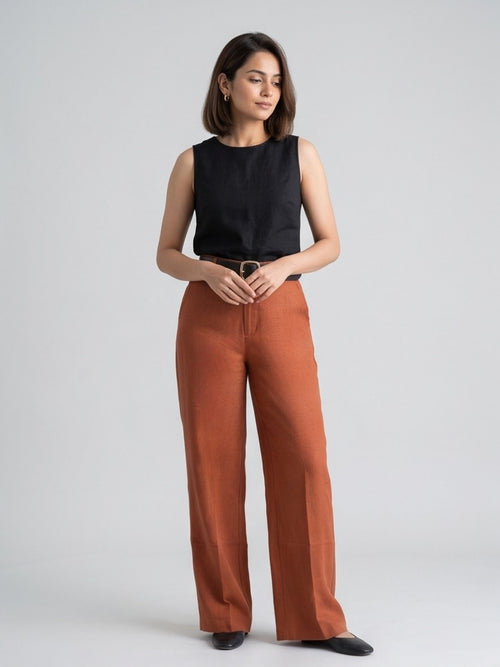 CLASSIC BELTED WIDE LEG TROUSER