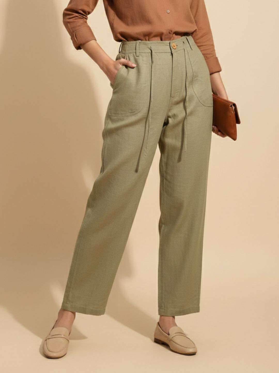 BREEZE STRAIGHT-FIT LINEN PANTS