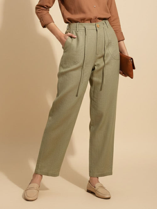 BREEZE STRAIGHT-FIT LINEN PANTS