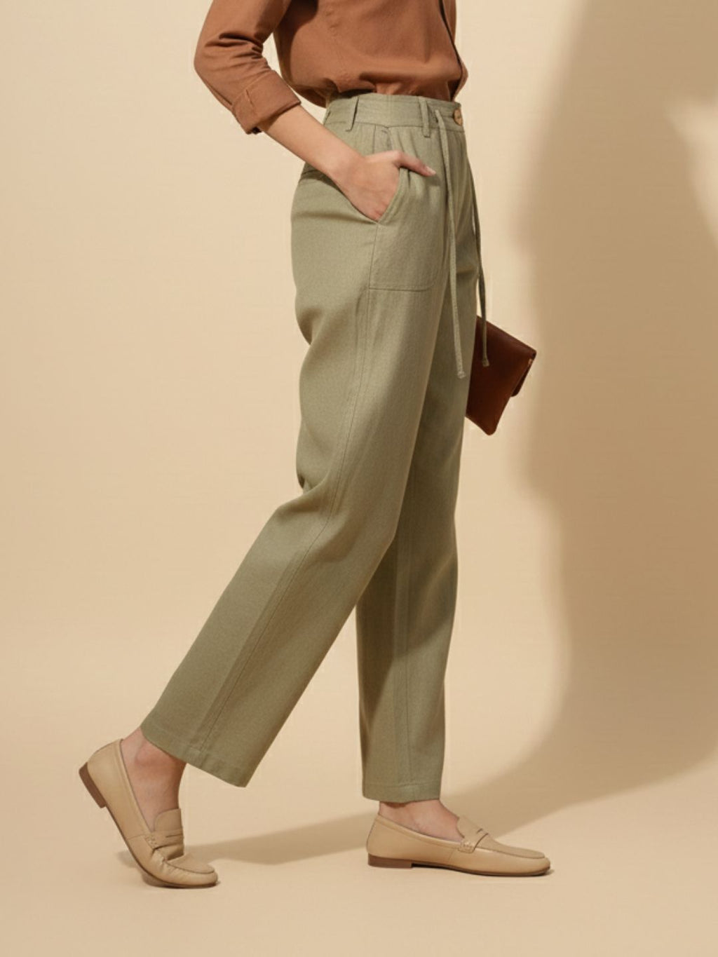 BREEZE STRAIGHT-FIT LINEN PANTS
