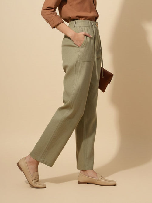 BREEZE STRAIGHT-FIT LINEN PANTS