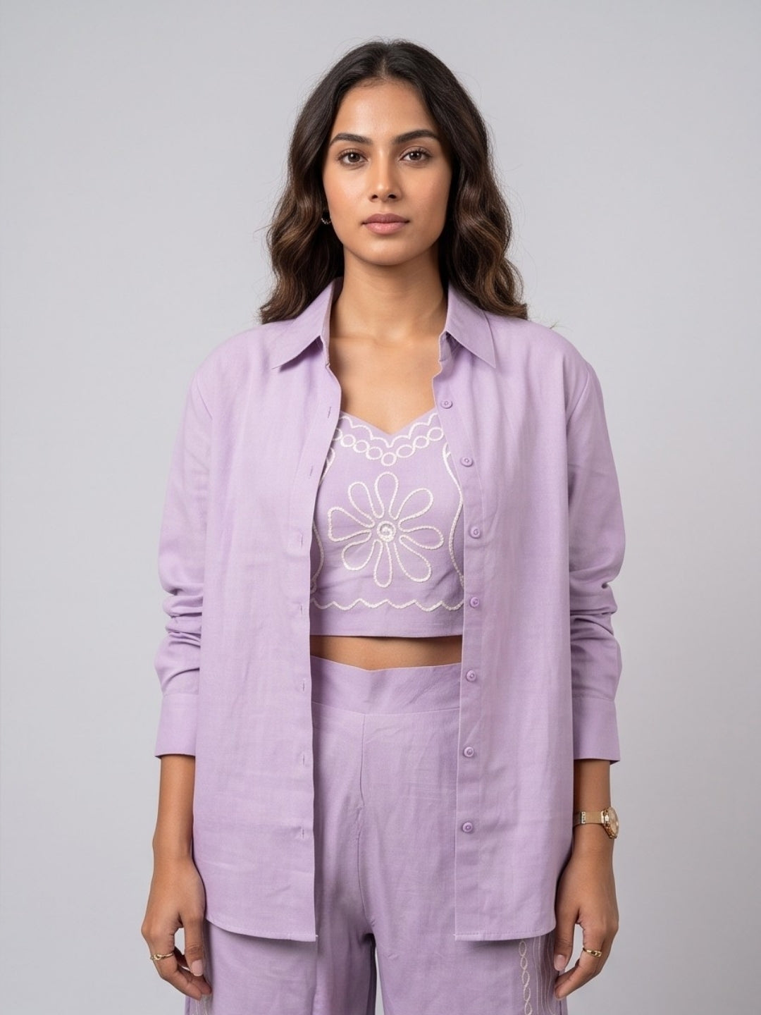 THE WILDFLOWER EMBRODERED 3-PIECE CO-ORD SET