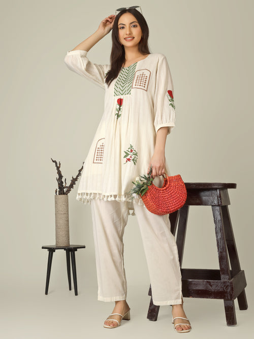 EMBROIDERED MEADOW CO-ORD SET